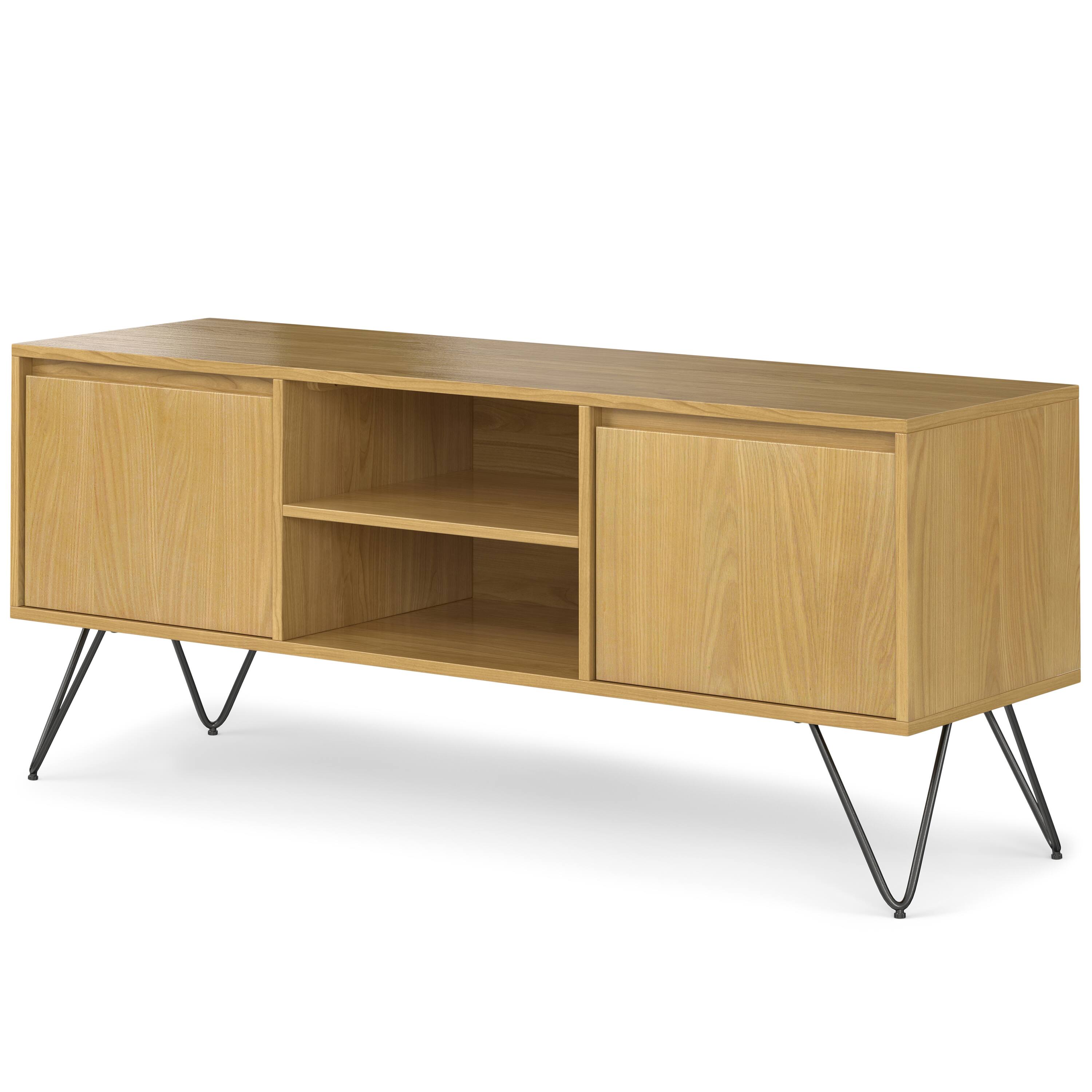 Angle. Simpli Home - Hunter TV Media Stand - Oak Veneer.