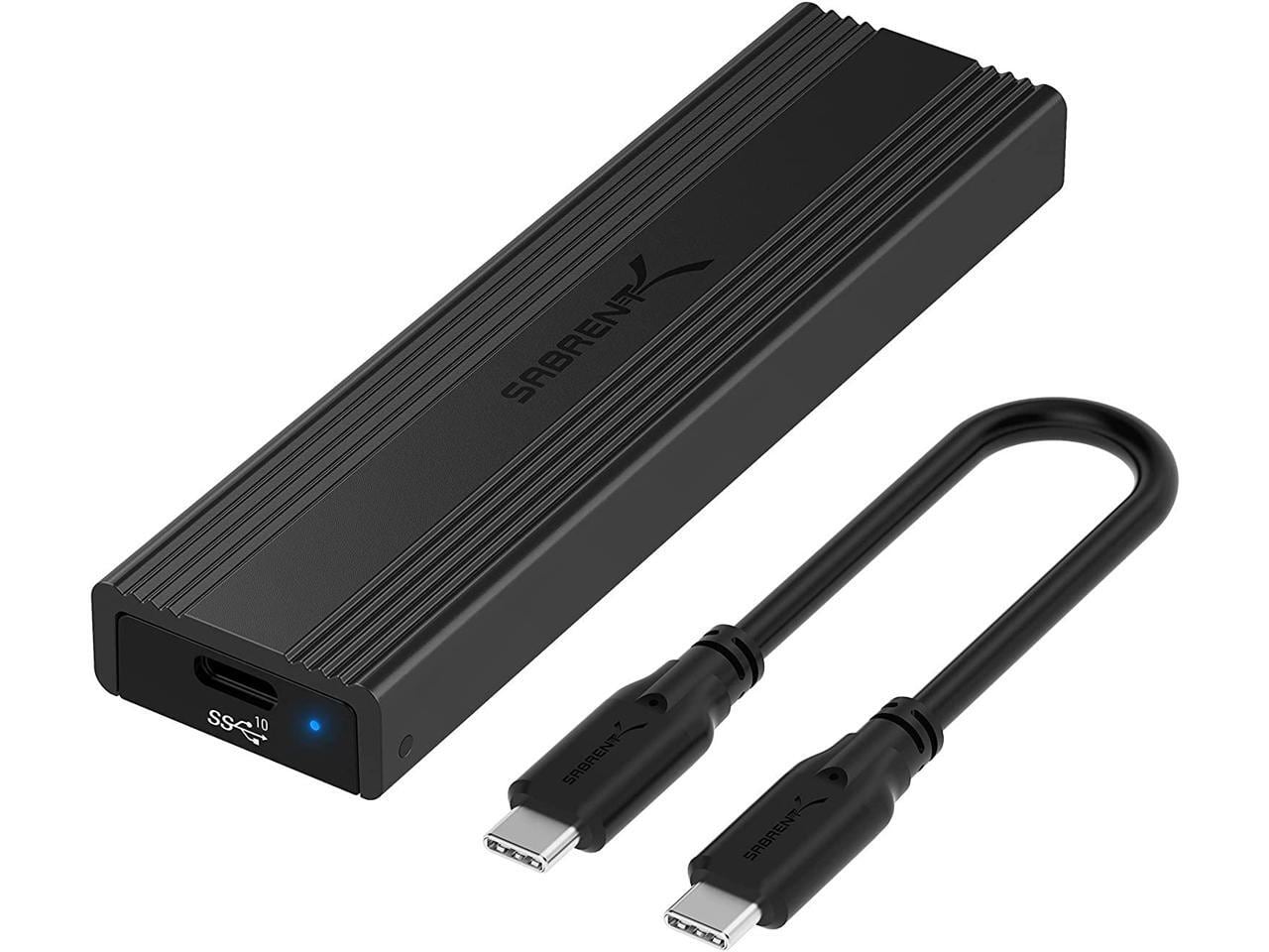 Sabrent - USB 3.2 Type-C Tool-Free Enclosure for M.2 PCIe NVMe and SATA SSDs (EC-SNVE)