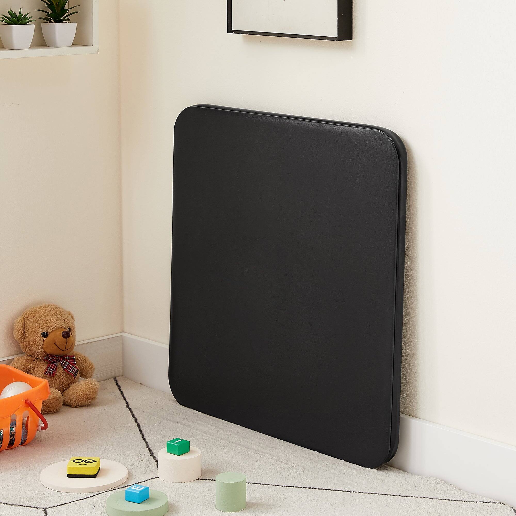 Alt View 1. Vecelo - Kids Folding Table - Toddler Activity Center with Waterproof Top for Crafts, Play & Learning, Indoor Outdoor Use - Black.