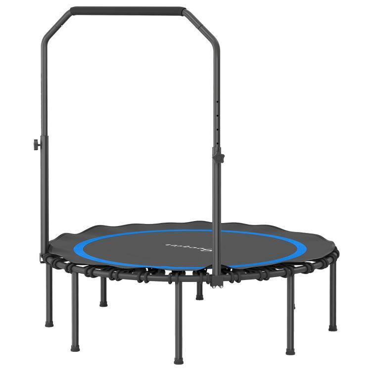 Alt View 10. PULUZ - 45 inch Rebounder Trampoline for Adults, Foldable Mini Trampoline with Adjustable Handle Bar for Indoor Outdoor - Blue.