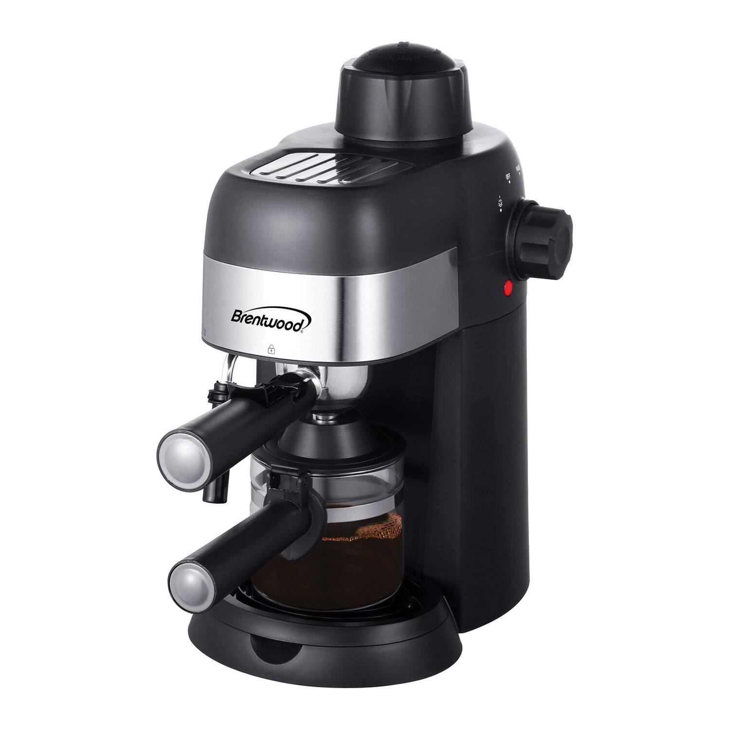 Alt View 1. Brentwood - GA-134 4-Cup Stainless Steel Espresso and Cappuccino Maker Machine - Black.