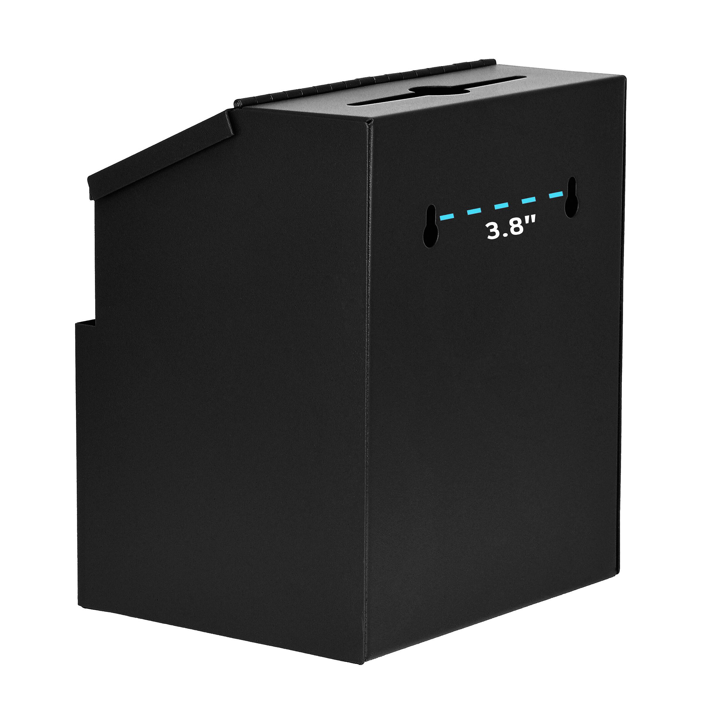Alt View 4. AdirOffice - Steel Wall Mount Suggestion Box with Cards and Keys - Black.