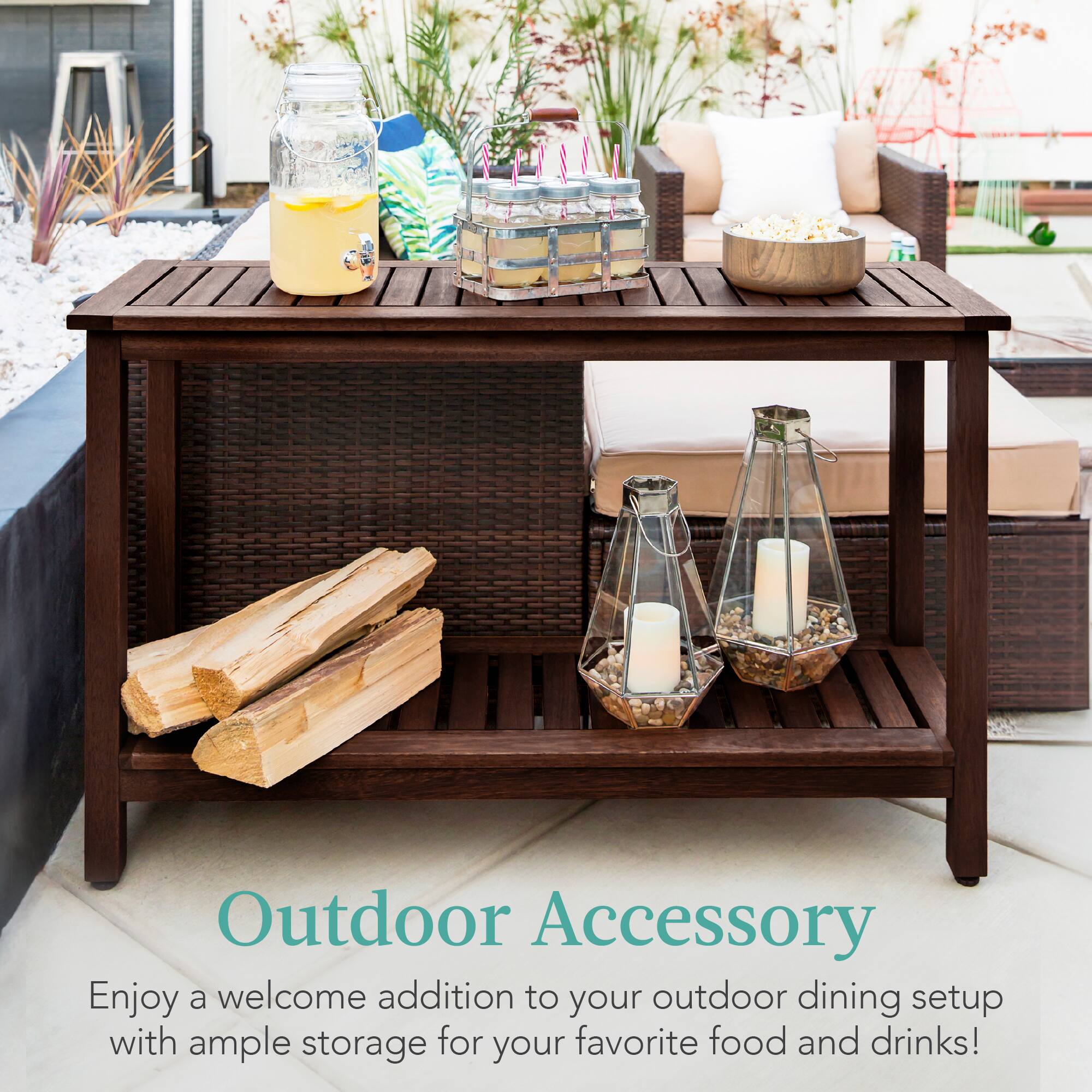 Outdoor Accessory

Enjoy a welcome addition to your outdoor dining setup with ample storage for your favorite food and drinks!