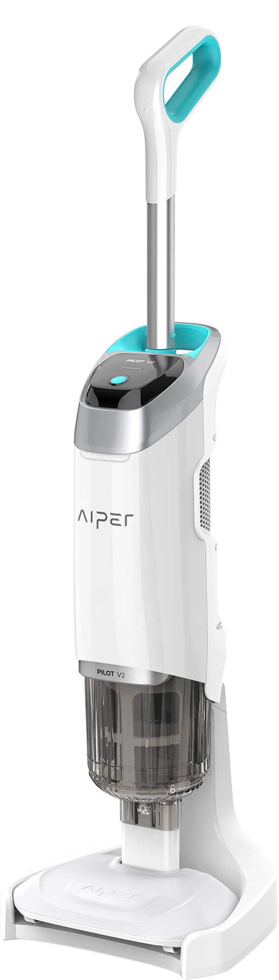 Front. Aiper - Pilot V2 Rechargeable Handheld Hot Tub/Pool Vacuum Cleaner, for Above-Ground Inflatable Pools, Works with Pool Poles - White.