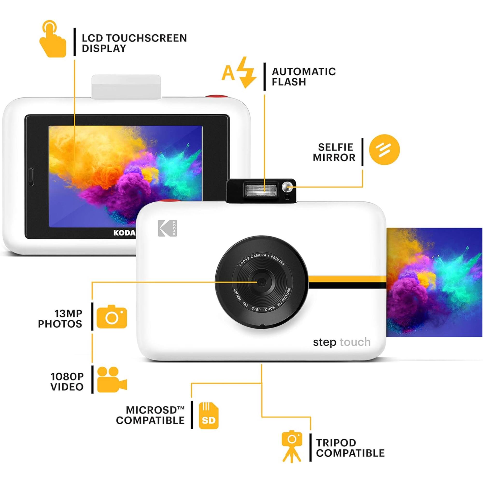 Kodak Step Touch 13MP Instant Camera with 3.5” LCD Touchscreen