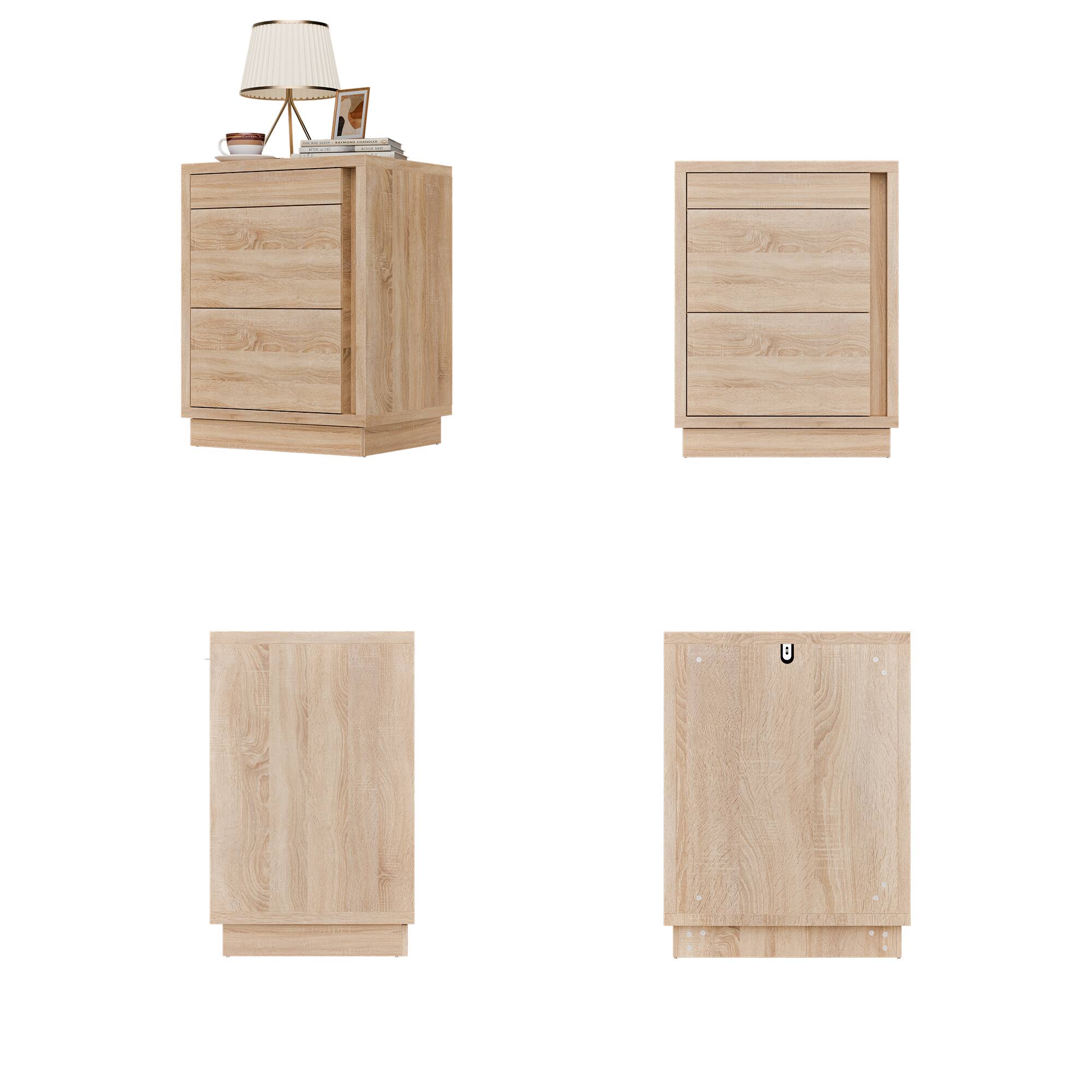 Angle. Famapy - Famapy 4 - Drawer Nightstand: Hidden NFC - Locked Compartment & Anti - Tipping - Wooden.