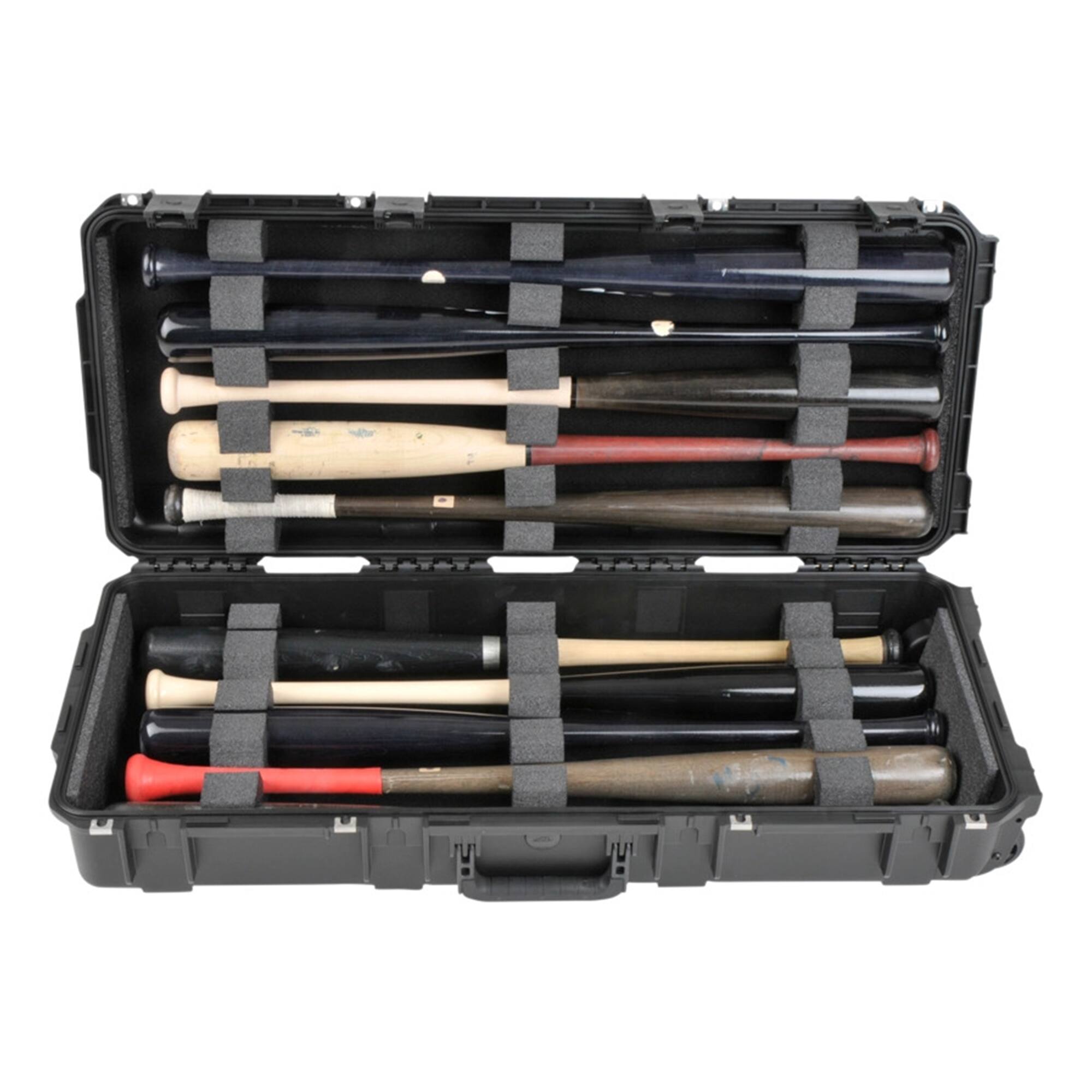 Alt View 4. SKB - SKB iSeries Durable Baseball Bat Case for 10 Bats, Weatherproof, Secure Locks - Black.