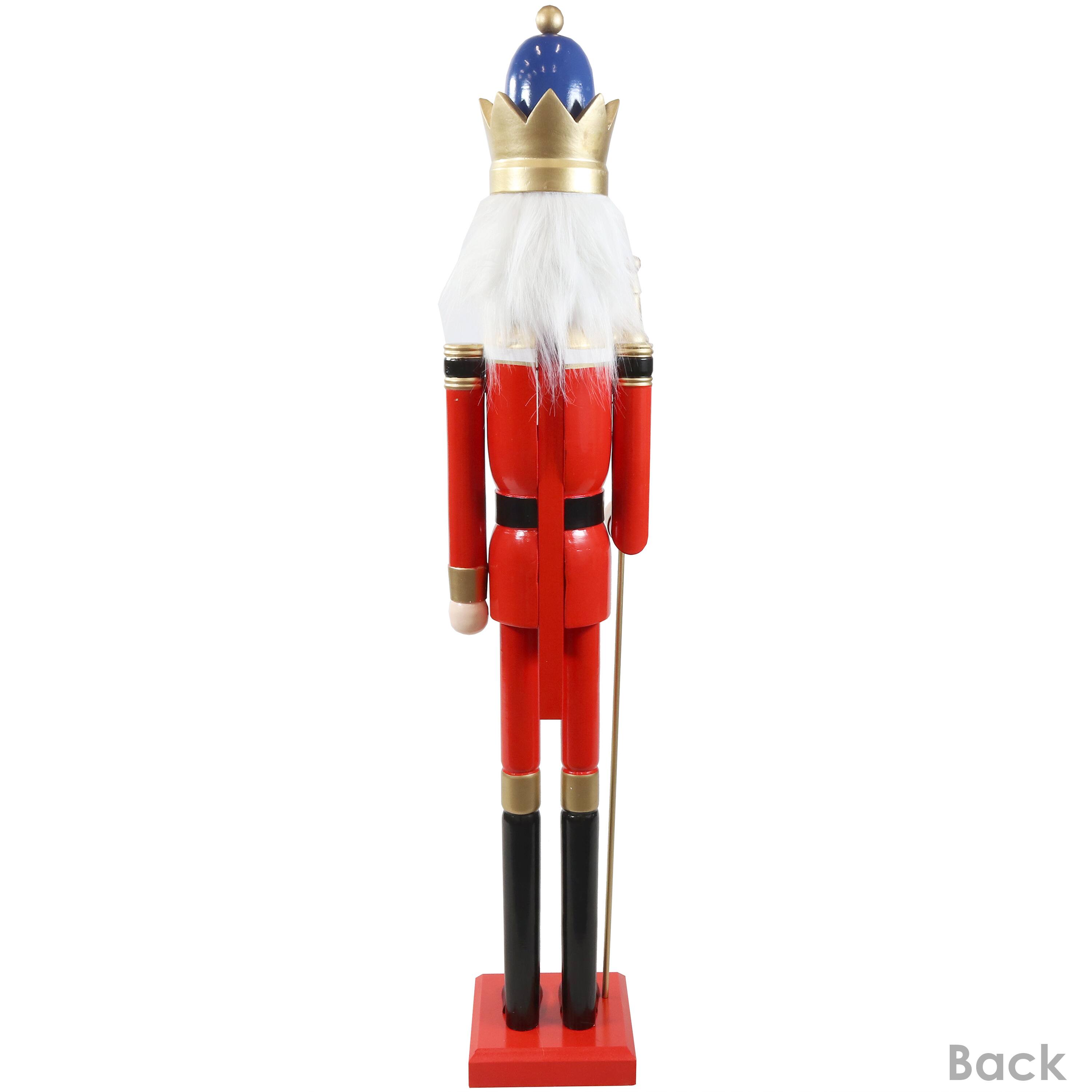 Alt View 9. Sunnydaze - Balthazar the Protector Indoor Christmas Nutcracker - 48 in - Red.