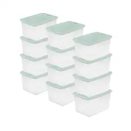 Sterilite - 12 Pack 64 Qt Latching Box, Plastic Storage Bin with Lid - Mindful Mint