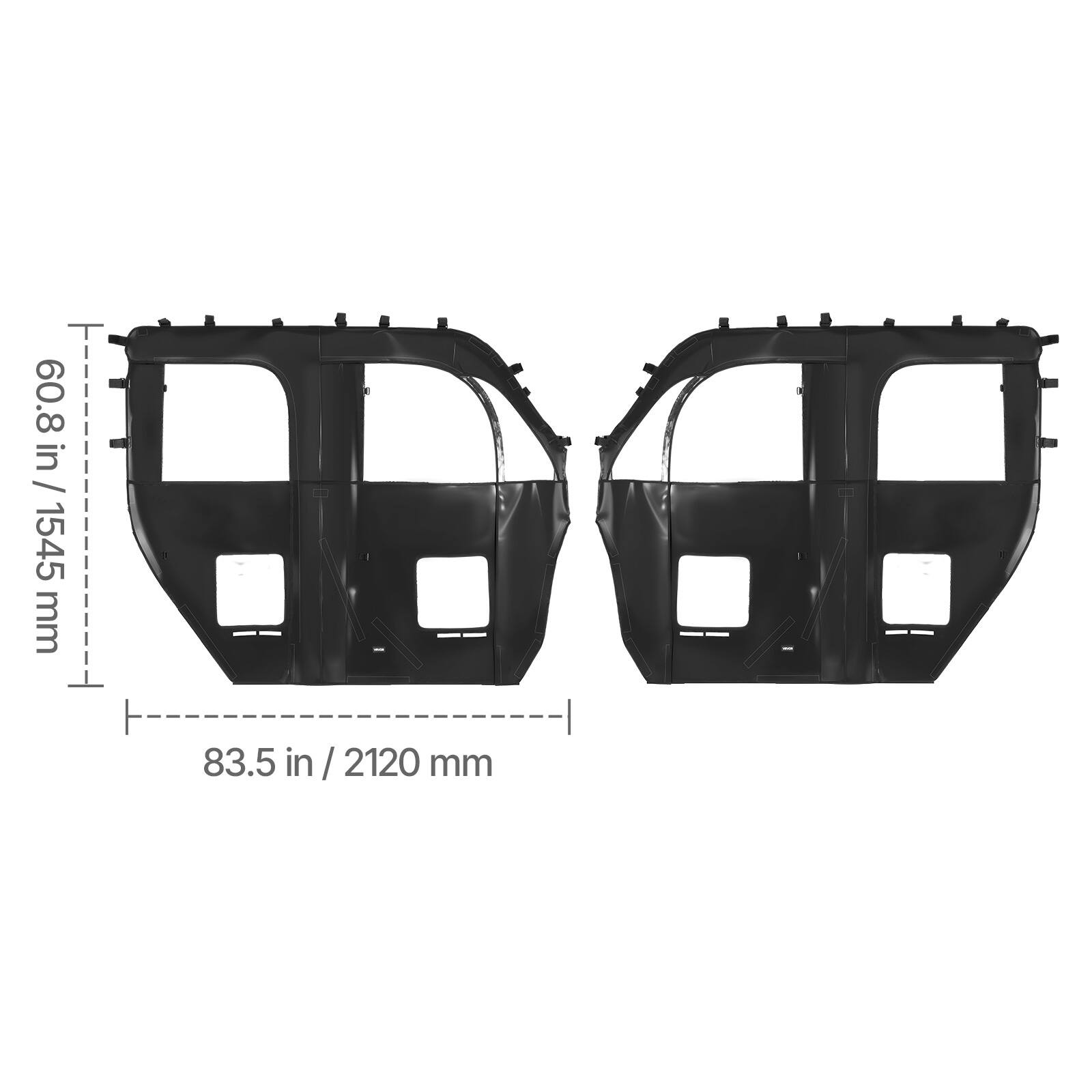 60.8 in / 1545 mm  
83.5 in / 2120 mm