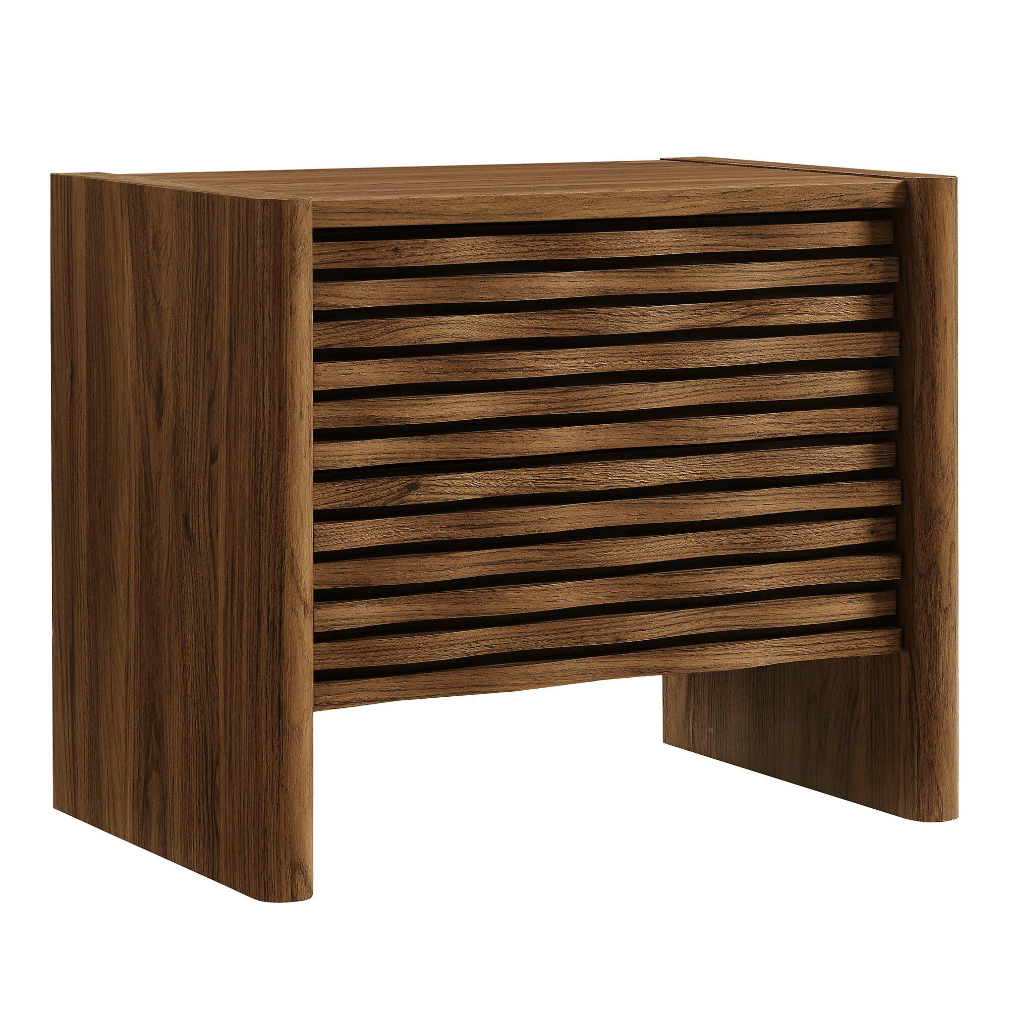 Angle. Modway - Emric Wave Nightstand by Modway - Walnut.
