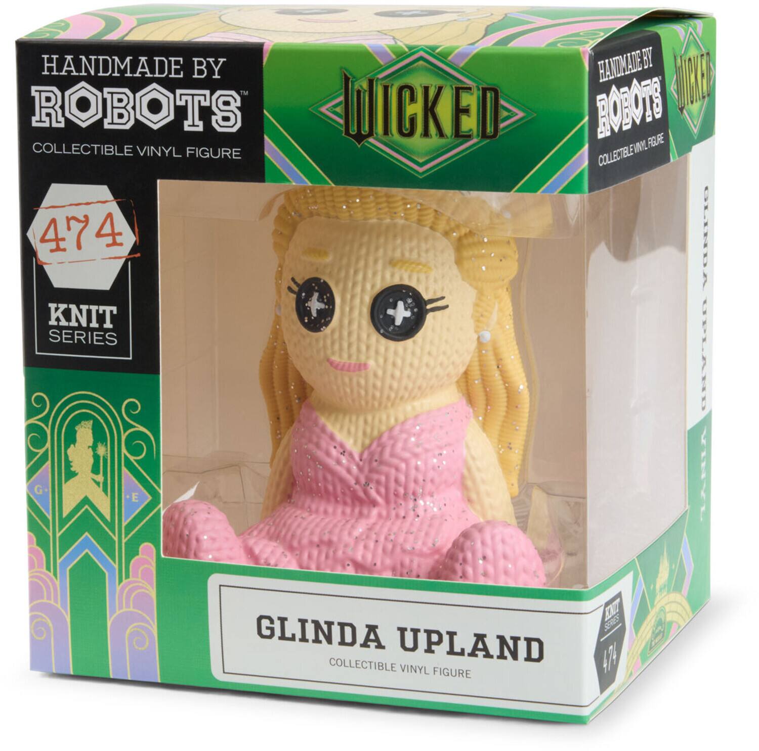 HANDMADE BY ROBOTS  
WICKED  
COLLECTIBLE VINYL FIGURE  
474  
KNIT SERIES  
GLINDA UPLAND  
COLLECTIBLE VINYL FIGURE