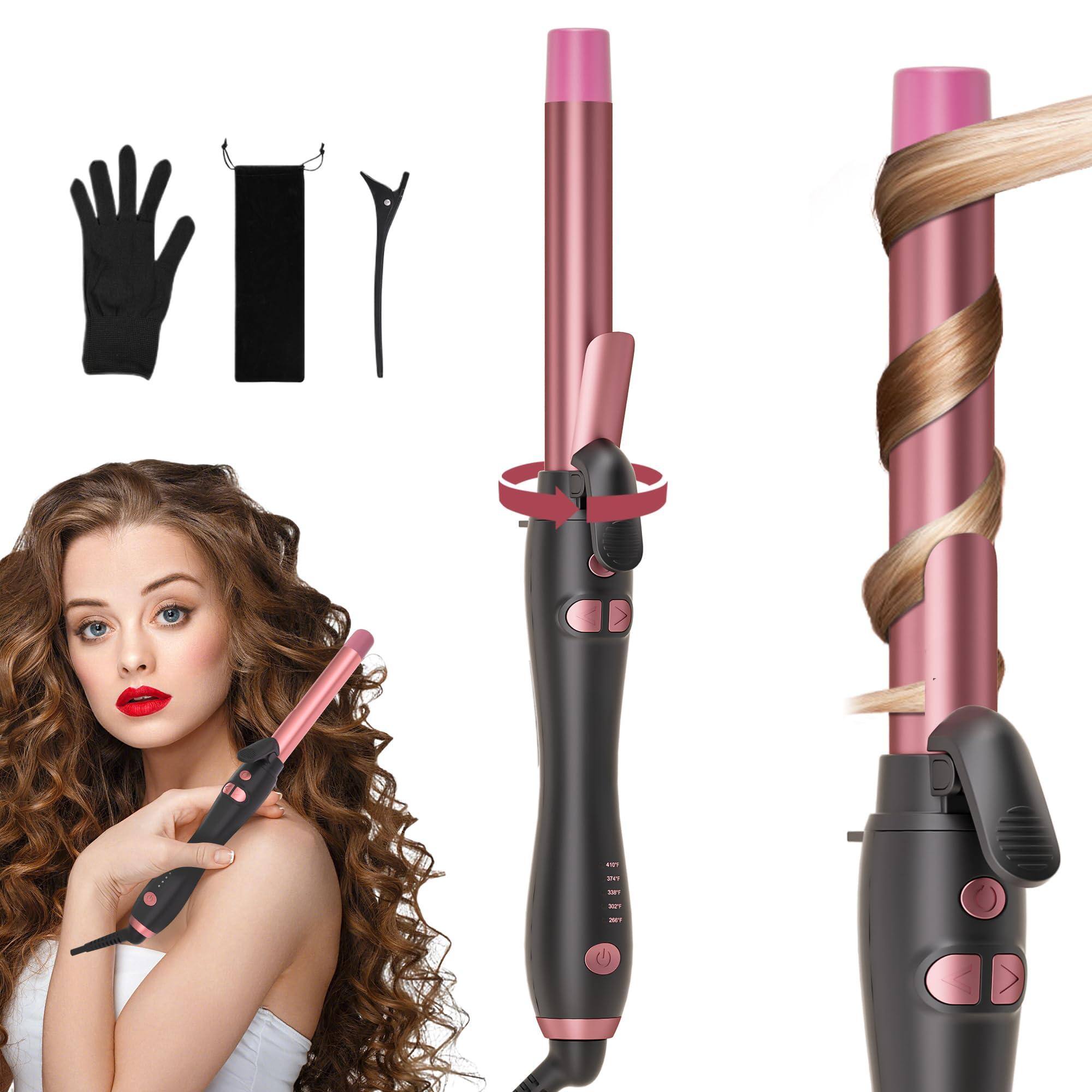 HM 1810 Extra long Rotating Curling Iron With Clamp Automatic 30s Fast ...