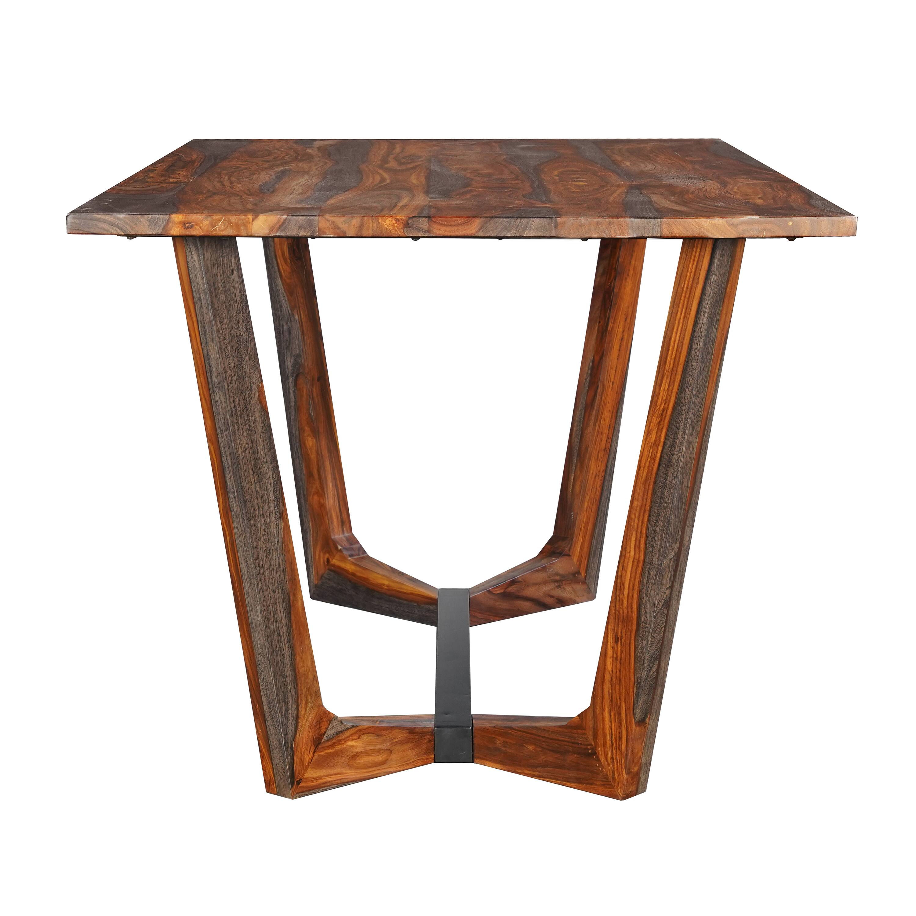 Alt View 2. Manhattan Lane - Myra 6 Seater Dining Table, 67" Rectangular Top in Walnut Brown and Antique Gray Sheesham Wood - Brown, Black.