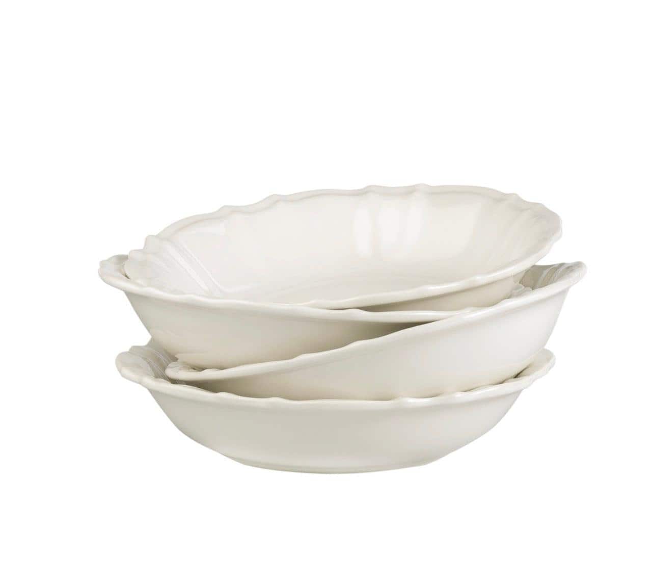 Euro Ceramica Home - Chloe 4-Piece Everyday Bowls Set, made in Portugal - White
