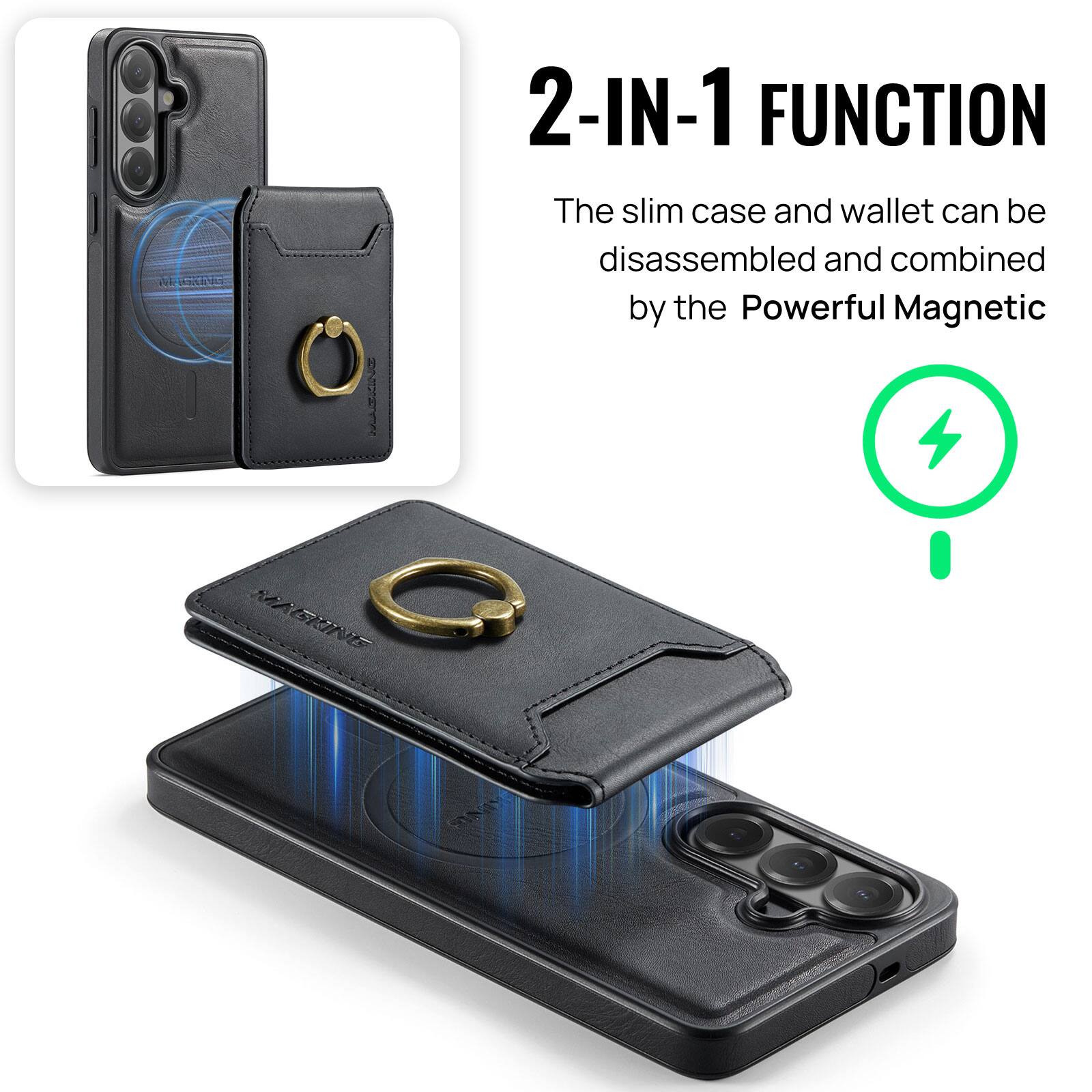 2-IN-1 FUNCTION  
The slim case and wallet can be disassembled and combined by the Powerful Magnetic