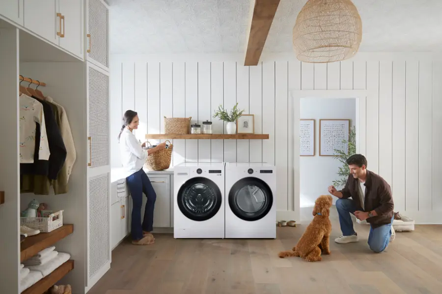 Alt View 37. LG - 5.0 Cu. Ft. High-Efficiency Stackable Smart Front Load Washer with Steam and TurboWash 360 - White.