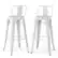 Angle. Simpli Home - Rayne 30 inch Metal Bar Stool (Set of 2) - Distressed White.