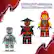 There are three Ninjago minifigures in the image: Zane, Wyldfyre, and Drix.