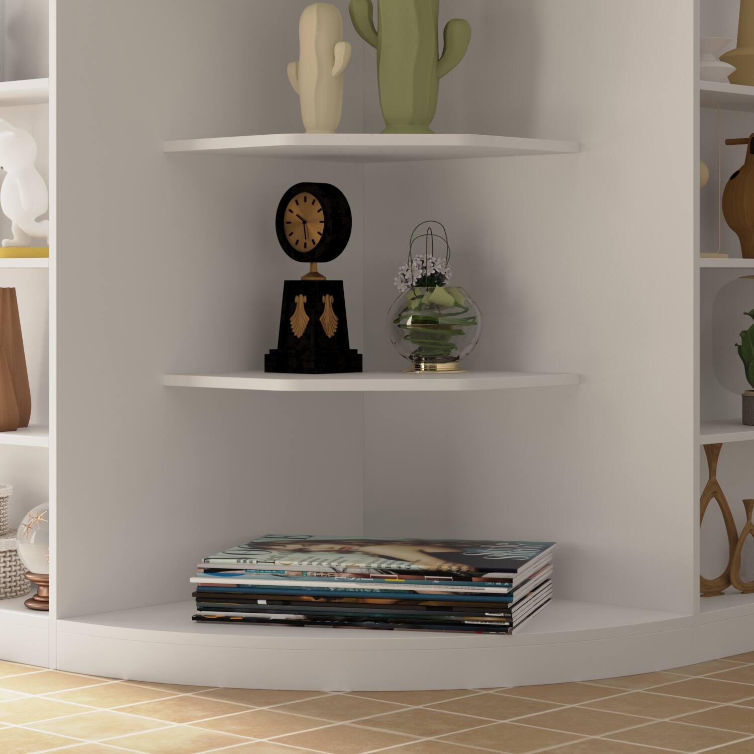 Alt View 7. Famapy - Famapy Multifunctional Reception Desk with Shelving: Stylish, Spacious & Organized - White.