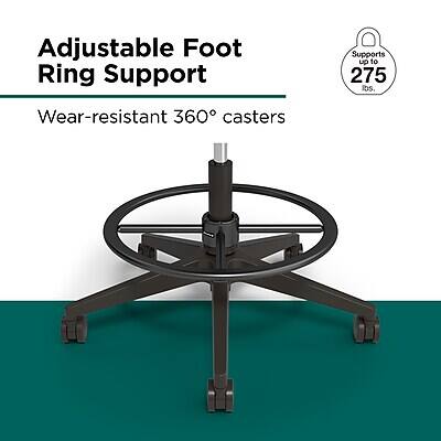 Adjustable Foot Ring Support  
Supports up to 275 lbs.  
Wear-resistant 360° casters