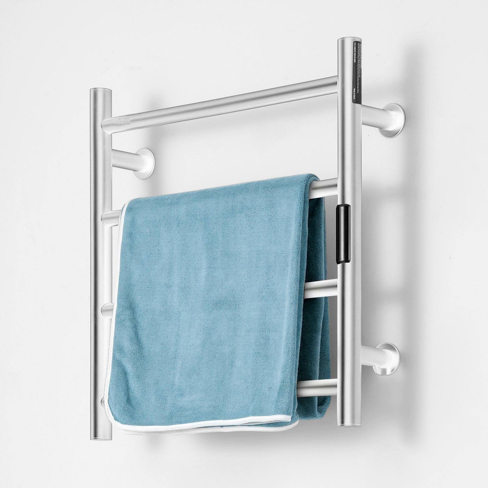 Alt View 8. Glintex - 4 Bars Towel Warmer Rack, Wall Mounted Heated Towel Dryer with Timer & Adjustable Temperature, Waterproof - Black.