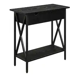 FurniFact - Contemporary Flip Top Coffee Table with Sturdy Construction and Compact Design - Black
