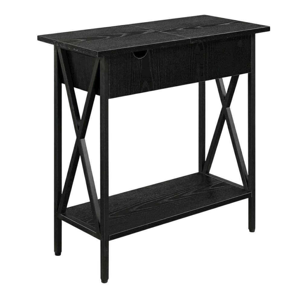 FurniFact - Contemporary Flip Top Coffee Table with Sturdy Construction and Compact Design - Black