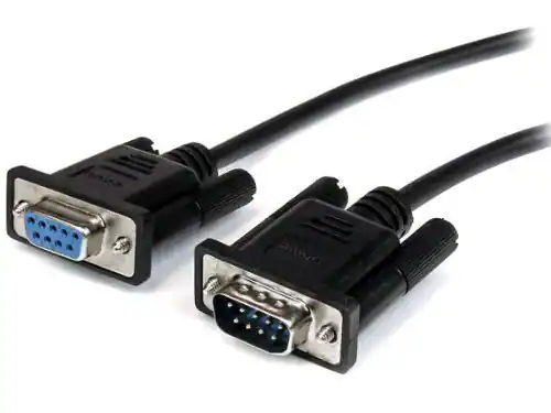 Front. Startech - 2m Black Straight Through DB9 RS232 Serial Cable - M/F.