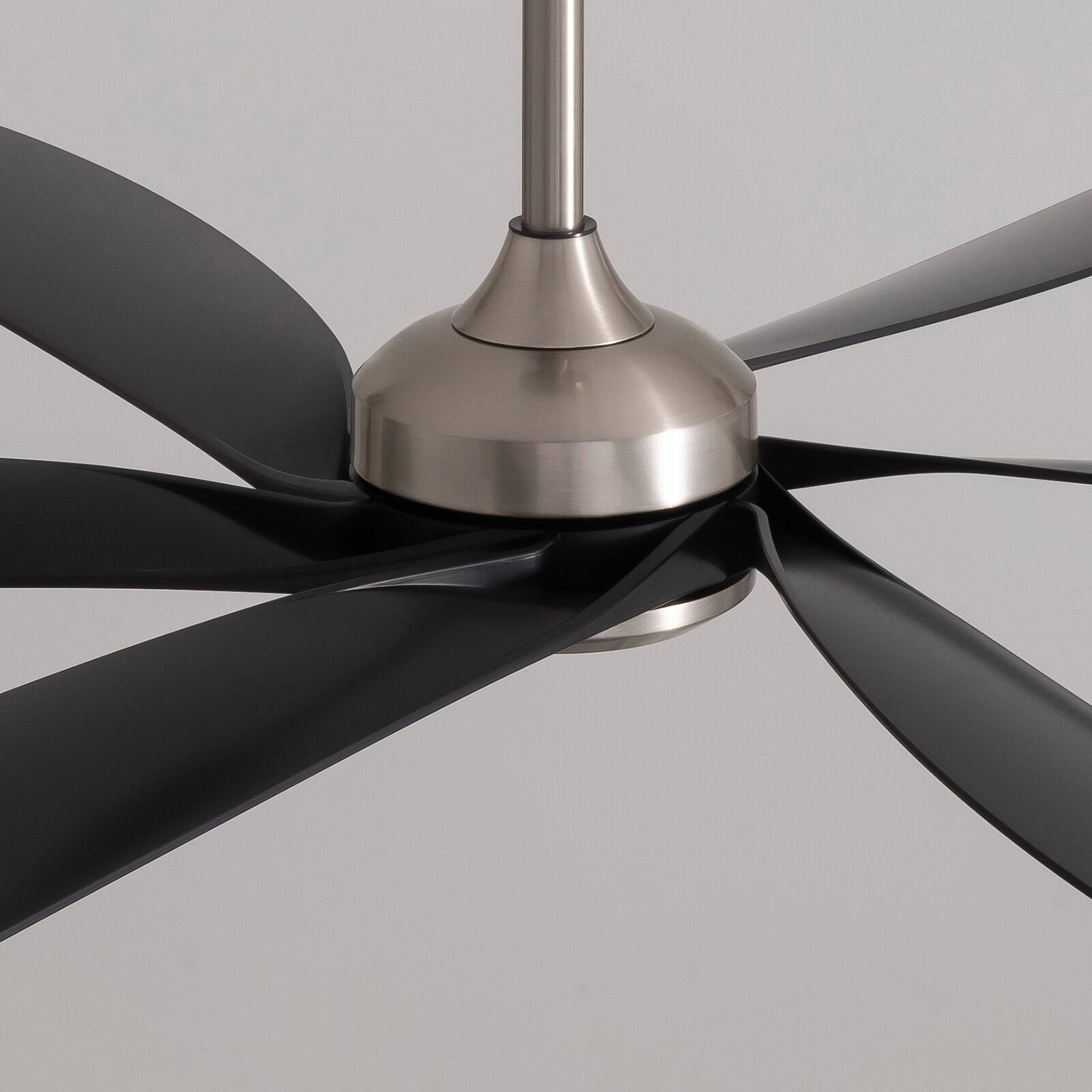 Alt View 8. Siljoy - 64" No Light Propeller Ceiling Fan Silent Reversible DC Motor 6 Speeds Timer Natural Wind Remote APP Indoor Outdoor Use - Black Nickel.