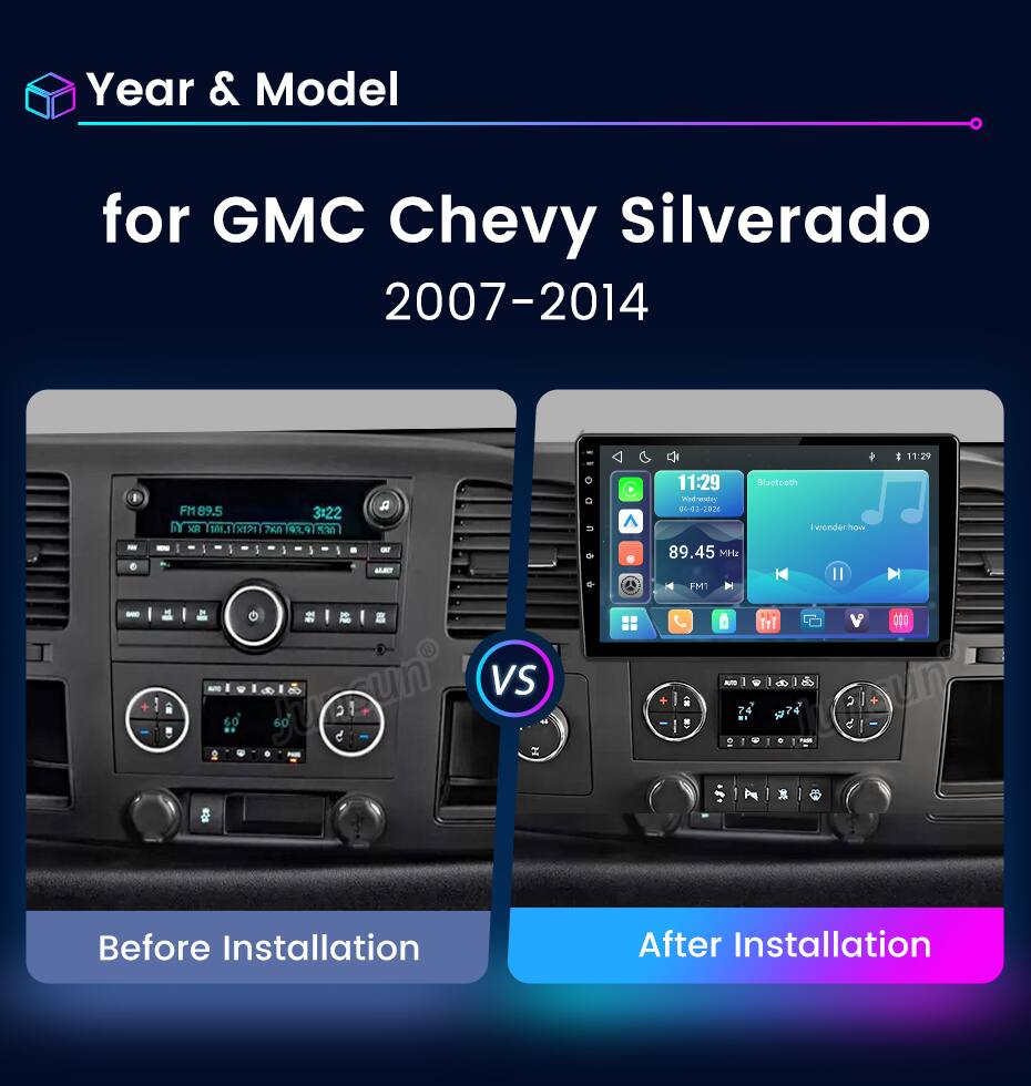 Year & Model  
for GMC Chevy Silverado 2007-2014

Before Installation

After Installation