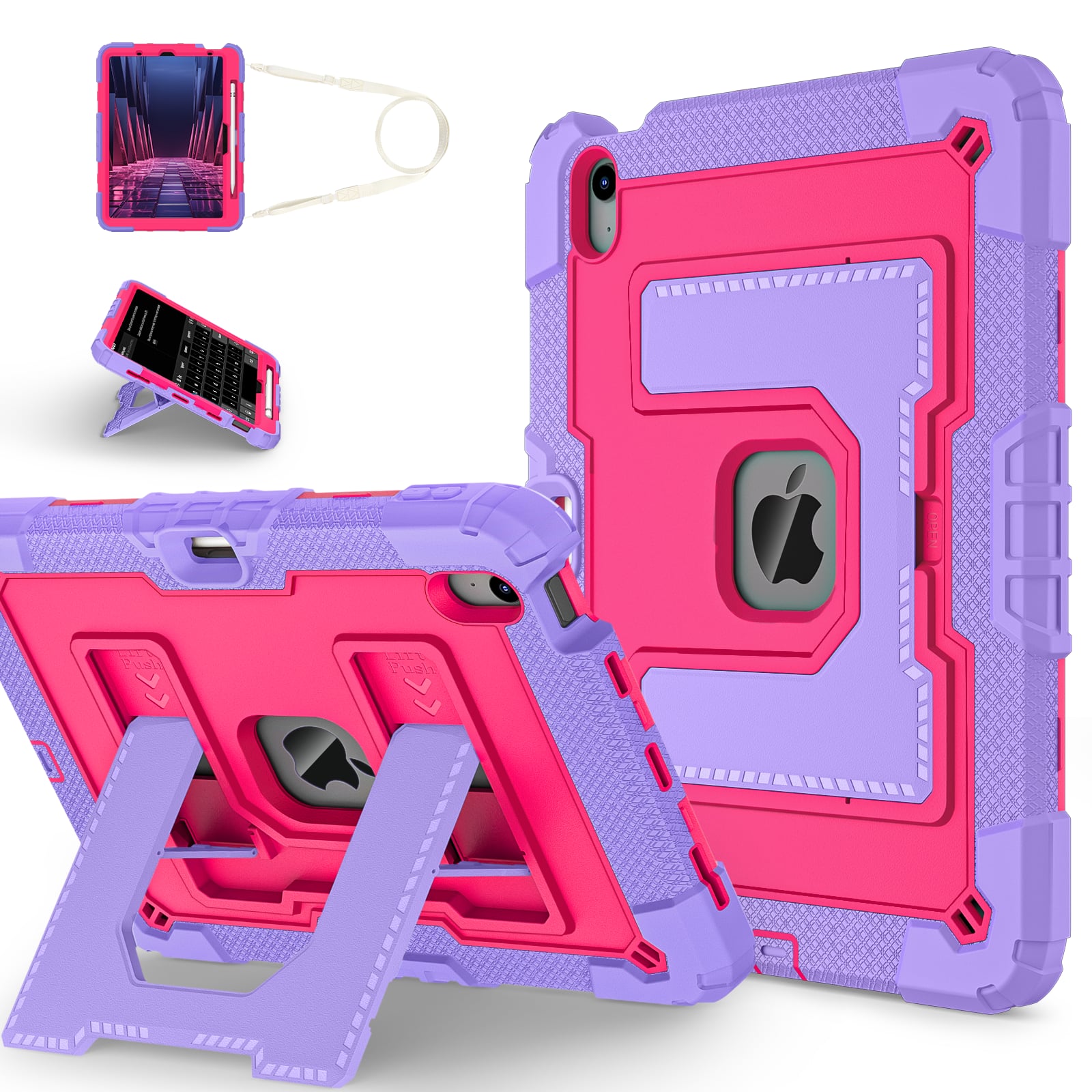 Photos - Tablet Case Dteck - Heavy Duty Rugged Case for iPad Air 11" M4/M3/M2 & iPad Air 5th/4th Gen with Multi-Angle Kickstand and Shoulder Stra