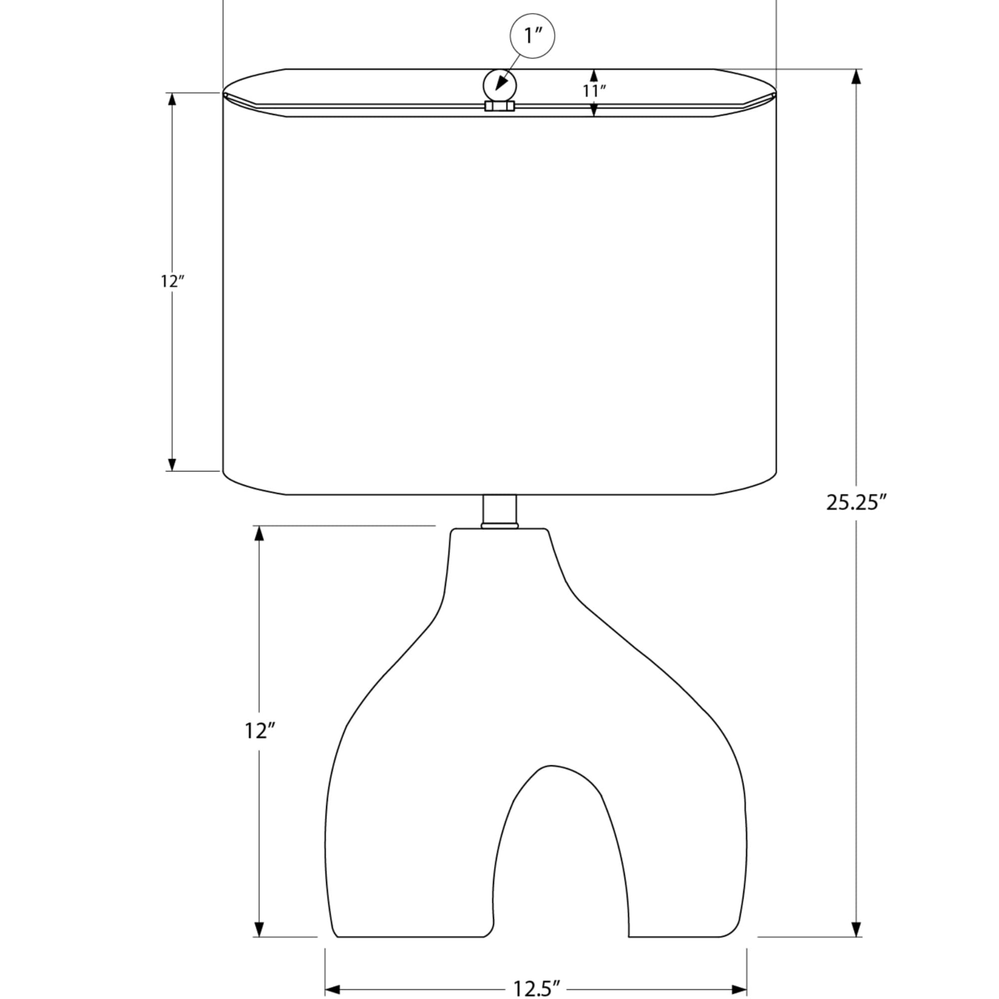 1" A 11" A 12" Y A 25.25" 12" 12.5"