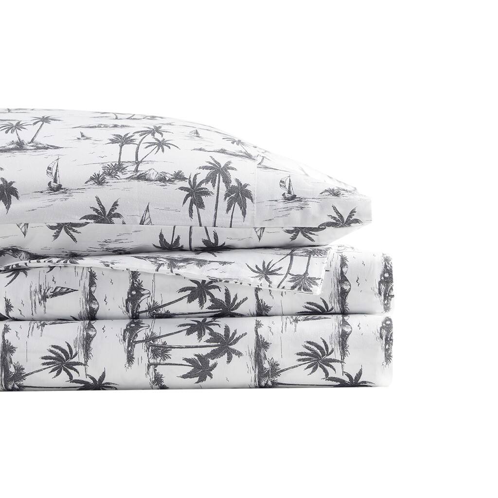 Alt View 2. Gracie Mills - Gracie Mills Esme Breathable Printed Cotton Percale Sheet Set - Black Island.