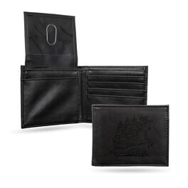 Rico Industries - Outdoor Sportsman Buck Deer Scene Laser Engraved Black Billfold Wallet - Multi