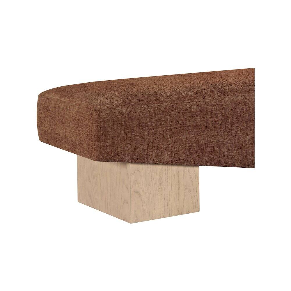 Alt View 4. Meridian Furniture - Alora Cognac Fabric Bench - Brown.