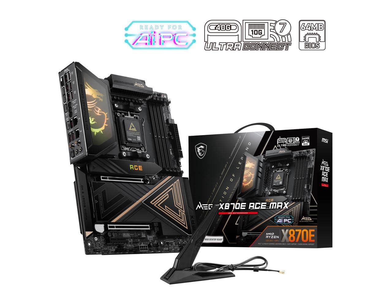 MSI - MEG X870E ACE MAX ATX, AMD AM5, DDR5 9000+, PCIe 5.0, USB4, Wi-Fi 7, 10G LAN price history on PriceWatchPro
