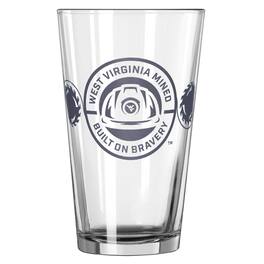 Logo Brands - West Virginia Mountaineers Built on Bravery 16oz. Pint Glass - Multicolor