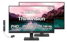 24" Lenovo ThinkVision DT2455M
- FHD 1920 x 1080
- 1300:1 Contrast Ratio
- 100 Hz Refresh Rate