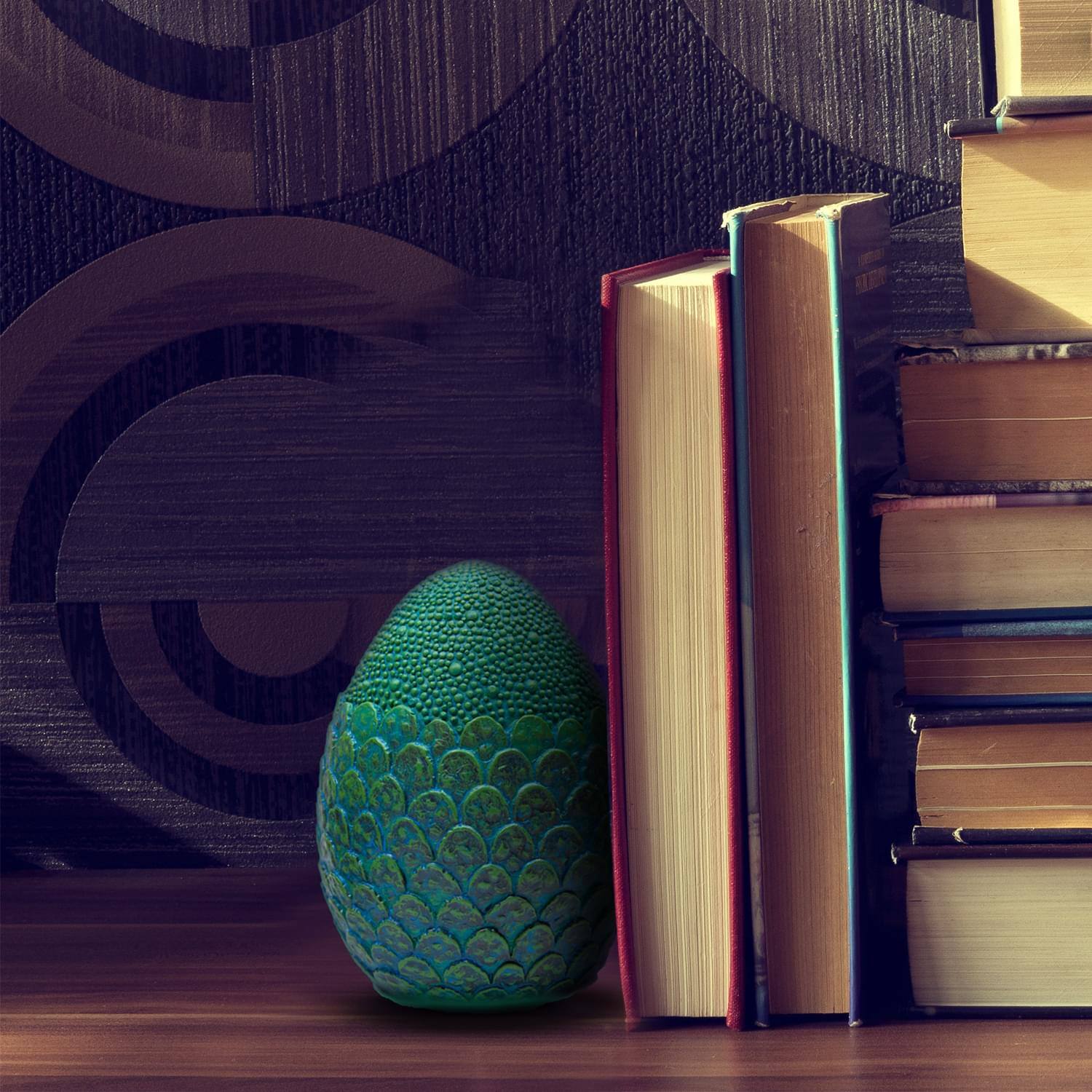 Alt View 10. Toynk - Dragon Egg Paperweight Replica | Solid Resin 4.5-Inch | Fleece Pouch | Blue - Blue.