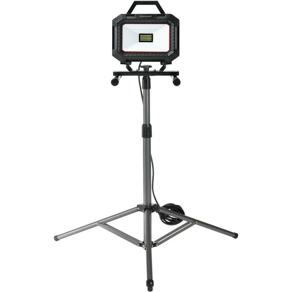 Front. Honeywell - Honeywell LED Lighting LED High Output Dual-Head Worklight With Telescoping Tripod LED White 10.25 x 2 1/8 x 8.25 - Black.