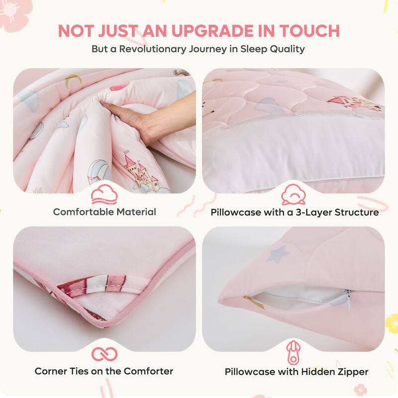 NOT JUST AN UPGRADE IN TOUCH  
But a Revolutionary Journey in Sleep Quality  

Comfortable Material  

Pillowcase with a 3-Layer Structure  

Corner Ties on the Comforter  

Pillowcase with Hidden Zipper
