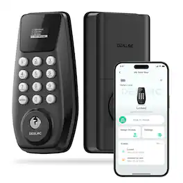 DESLOC - C100 Plus Smart WiFi Door Lock with App Control, Smart Keypad Deadbolt for Front Door - Black