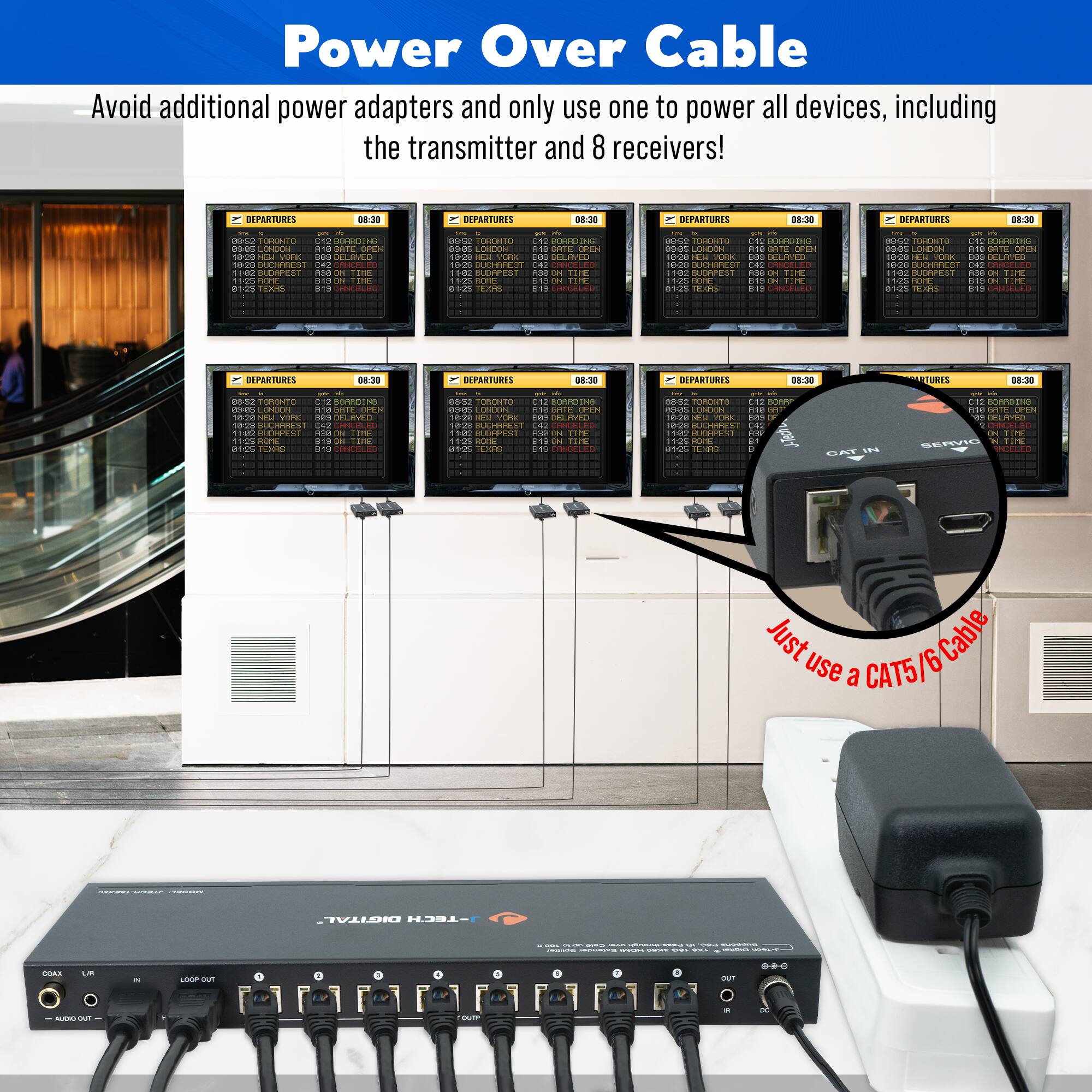 Power Over Cable

Avoid additional power adapters and only use one to power all devices, including the transmitter and 8 receivers!

Just use a CAT5/6 Cable

DEPARTURES 08:30  
08:30  
08:30  
08:30  
08:30  
08:30  
08:30  
08:30  
08:30  
08:30  
08:30  
08:30  
08:30  
08:30  
08:30  
08:30  
08:30  
08:30  
08:30  
08:30  
08:30  
08:30  
08:30  
08:30  
08:30  
08:30  
08:30  
08:30  
08:30  
08:30  
08:30  
08:30  
08:30  
08:30  
08:30  
08:30  
08:30  
08:30  
08:30  
08:30  
08:30  
08:30  
08:30  
08:30  
08:30  
08:30  
08:30  
08:30  
08:30  
08:30  
08:30  
08:30  
08:30  
08:30  
08:30  
08:30  
08:30  
08:30  
08:30  
08:30  
08:30  
08:30  
08:30  
08:30  
08:30  
08:30  
08:30  
08:30  
08:30  
08:30  
08:30  
08:30  
08:30  
08:30  
08:30  
08:30  
08:30  
08:30  
08:30  
