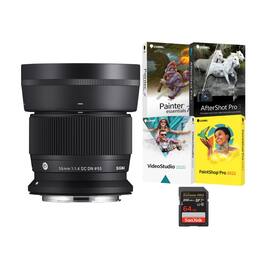 Sigma - 56mm F1.4 DC DN Contemporary Lens (Canon RF-Mount) and Accessories Bundle