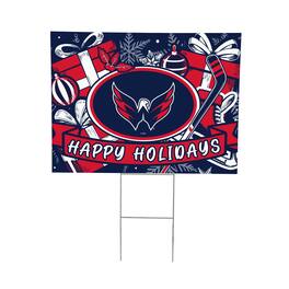Evergreen Enterprises - Washington Capitals 24" x 18" Happy Holidays Christmas Outdoor Staked Yard Sign - Multicolor