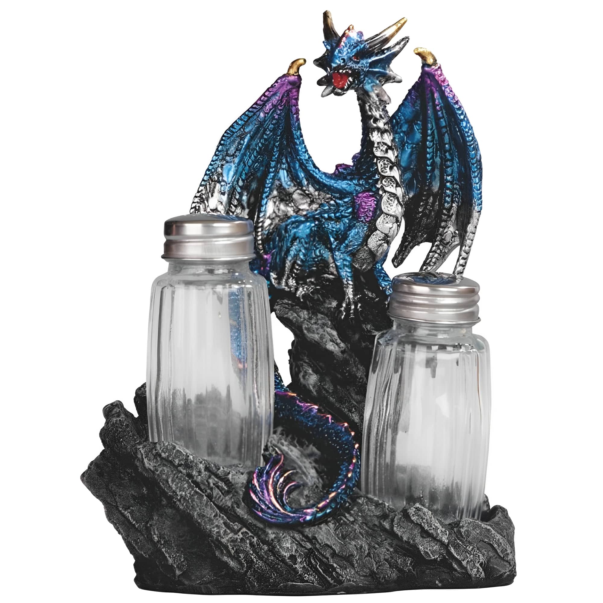FC Design - 7"H Dragon Salt & Pepper Shaker Holder Computer Desk Tabletop Decoration - Multi-Color