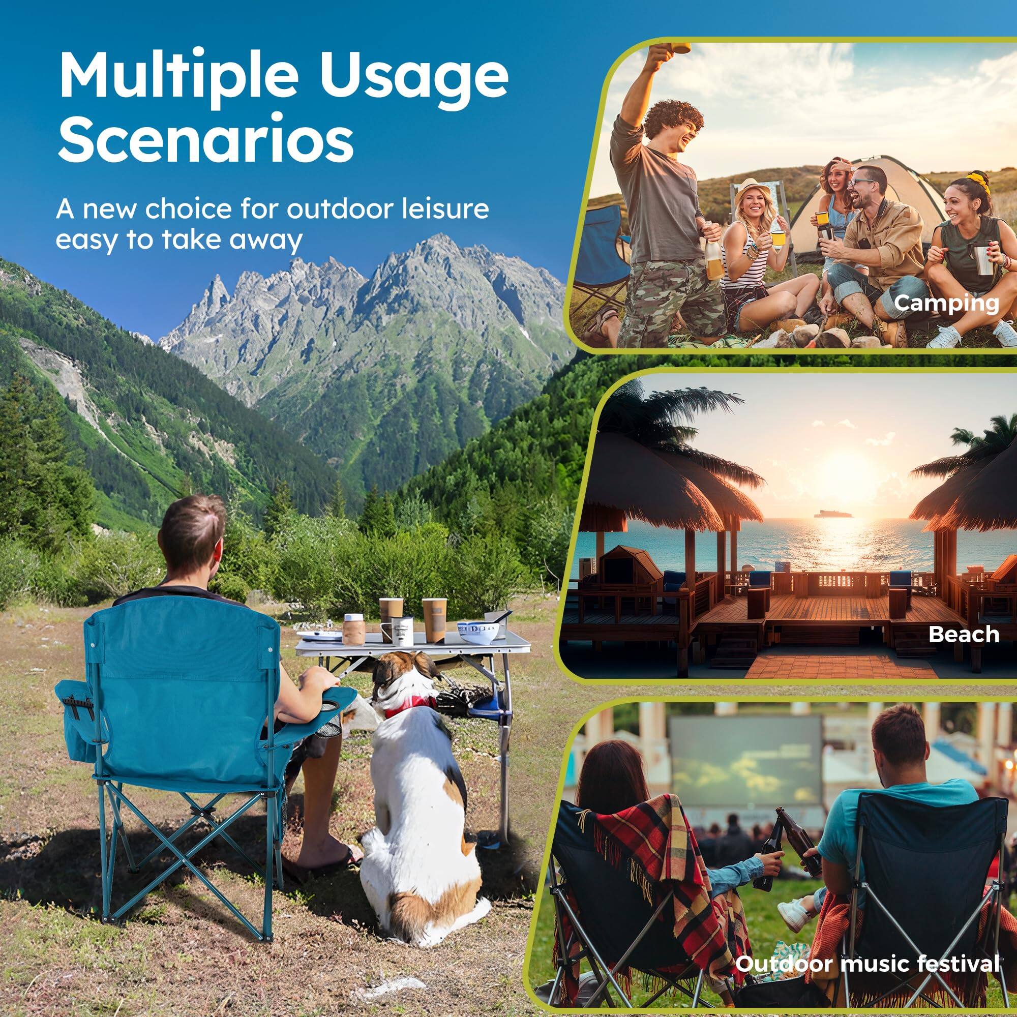 Multiple Usage Scenarios

A new choice for outdoor leisure easy to take away

Camping

Beach

Outdoor music festival