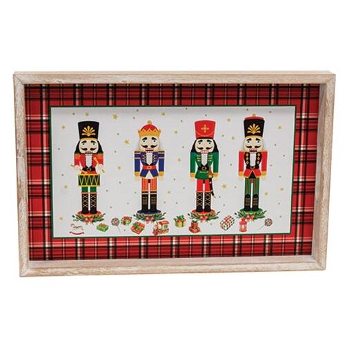 BreeBe - Nutcrackers on Parade Wooden Tray - White