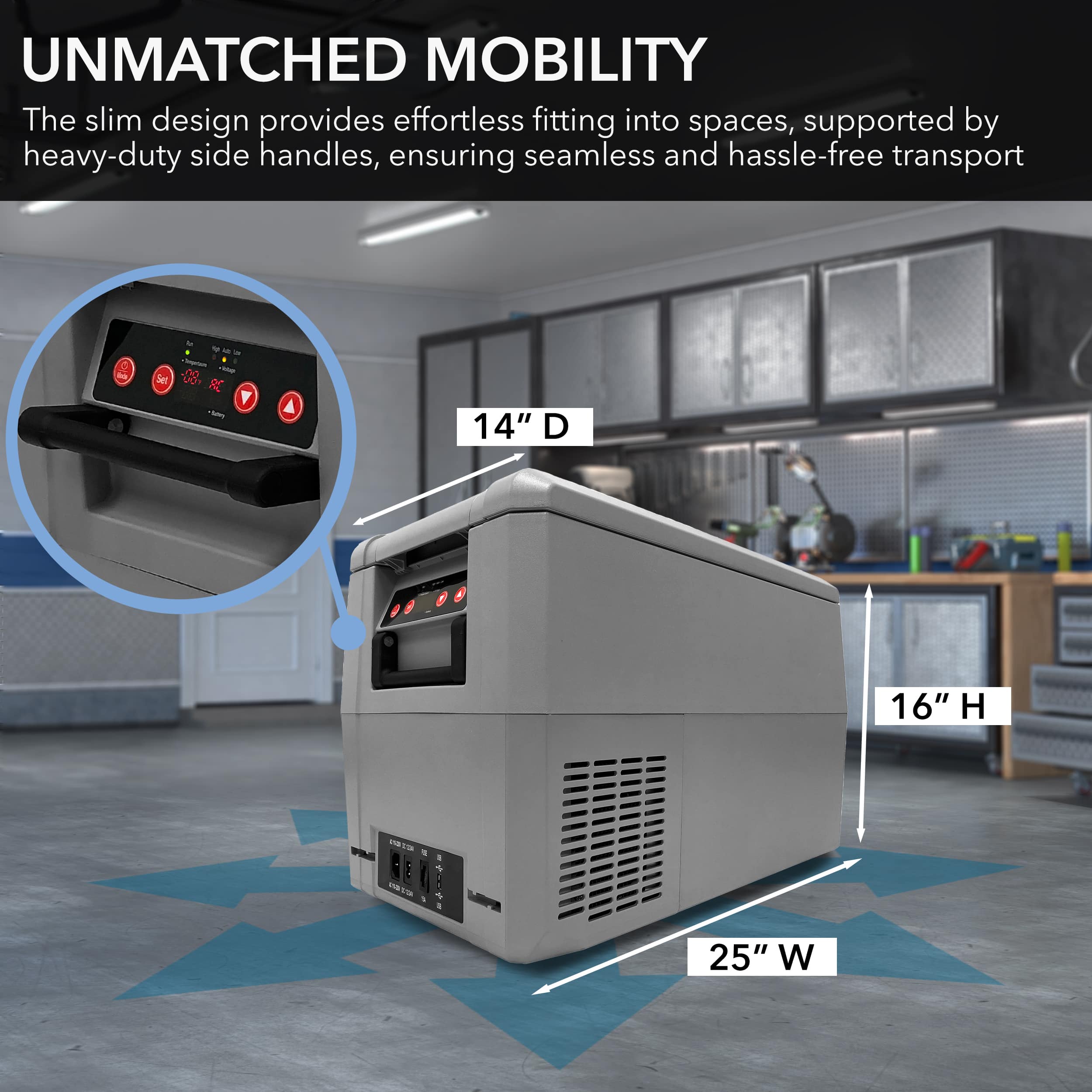 Alt View 1. Whynter - 34 Quart Compact Portable Freezer Refrigerator with 12v DC Option - Gray.
